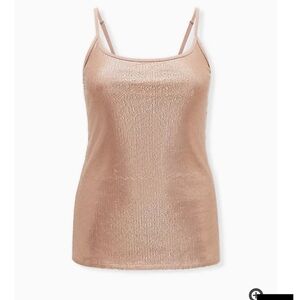 🆕ROSE GOLD SEQUIN SCOOP NECK FOXY CAMI